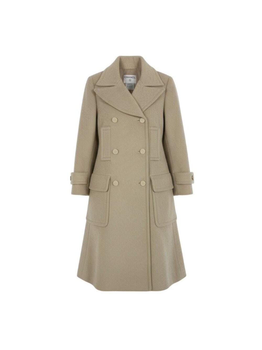 Chanel 01A Cashgora Blend Long Coat Cashgota Beige
